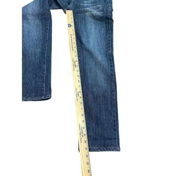 7 for All Mankind Straight Leg Jeans Size 27 Dark Wash Pocket Design USA Made - Picture 2 of 7